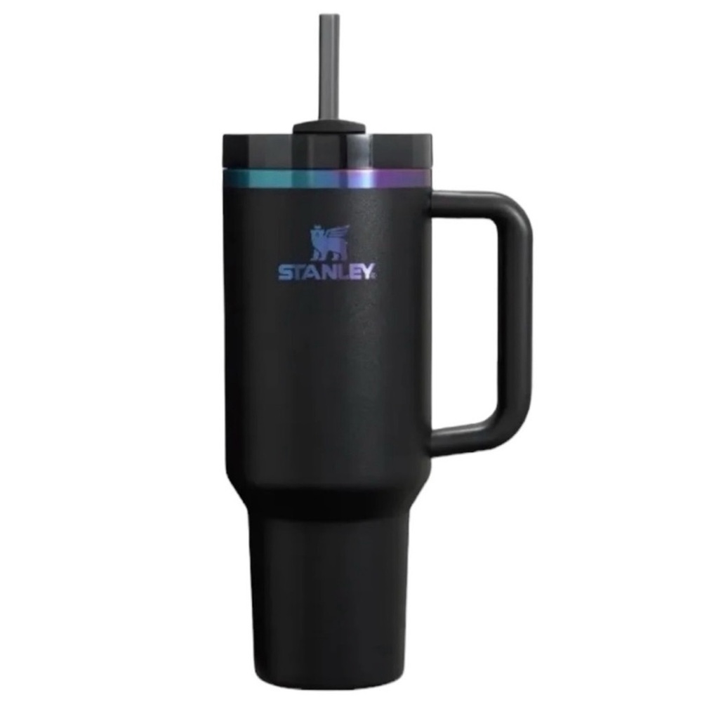 Stanley Iridescent Black Travel Mug with Straw 40 ounce New